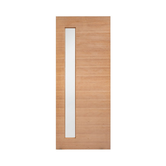 1 Vertical Lite Frosted/ Clear Glass Meranti Entrance Door 2040x870x40mm